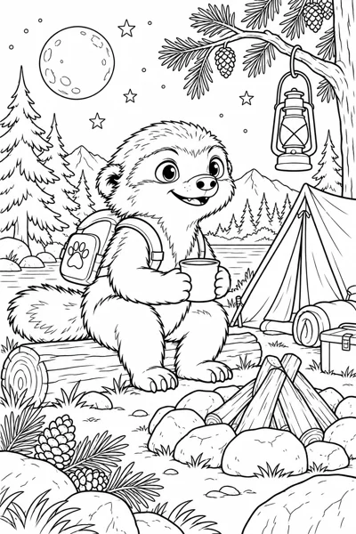 BADI coloring page: Forest camp
