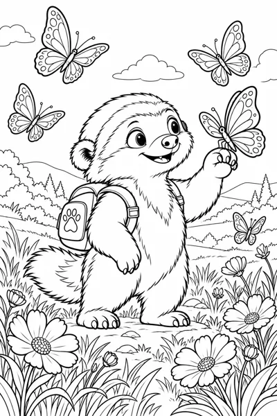 BADI coloring page: Butterfly meadow